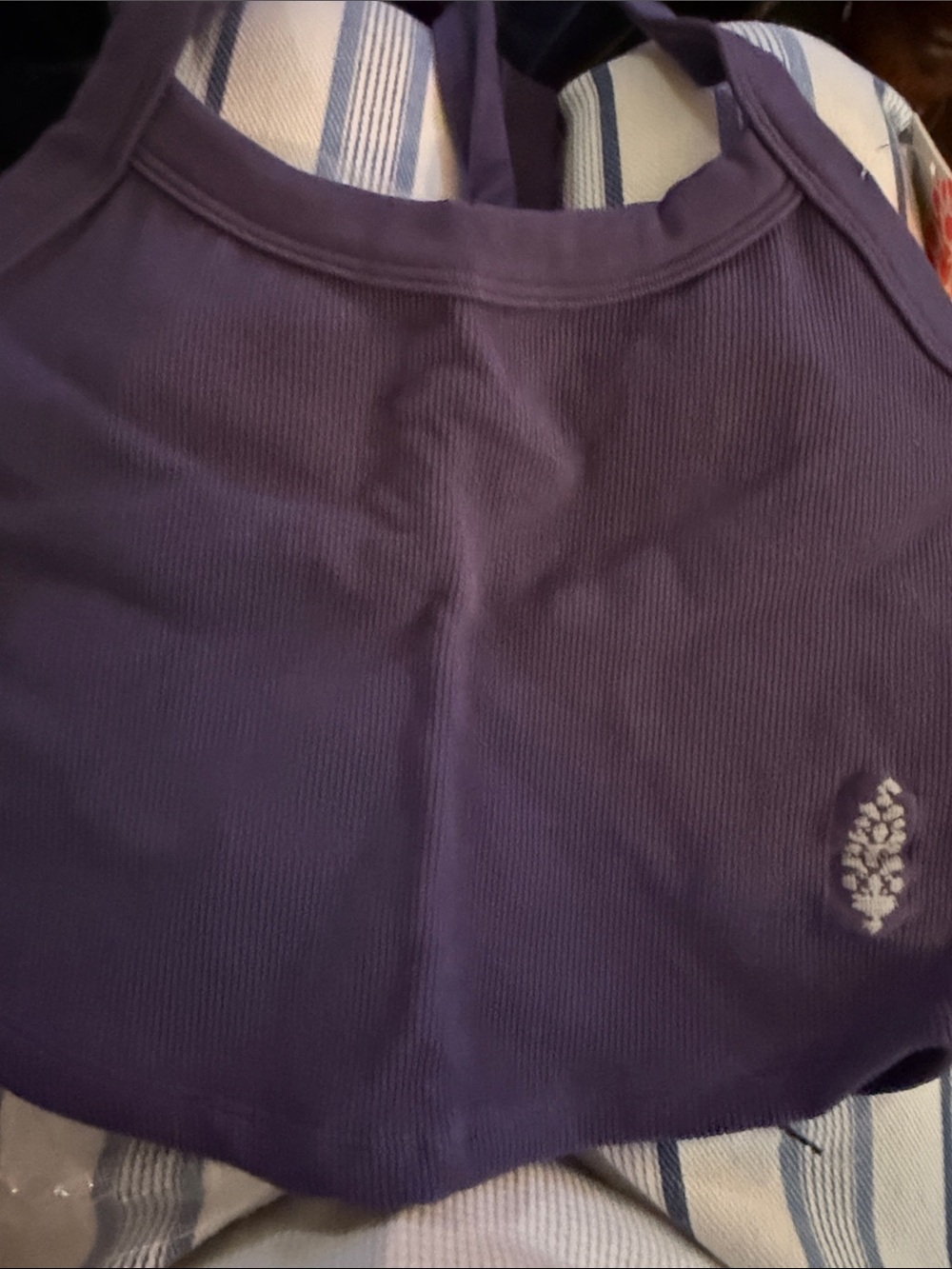 Free People Purple Ribbed  cropped tank top